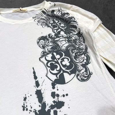 ぱ*〇様 Affliction グラフィック カットソー Y2K Affliction Style Y2K Grunge White Long Sleeve Tee w/ Gothic