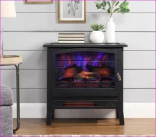 Bayside Furnishings Infrared Electric Fireplace Stove Heater with Remote Control