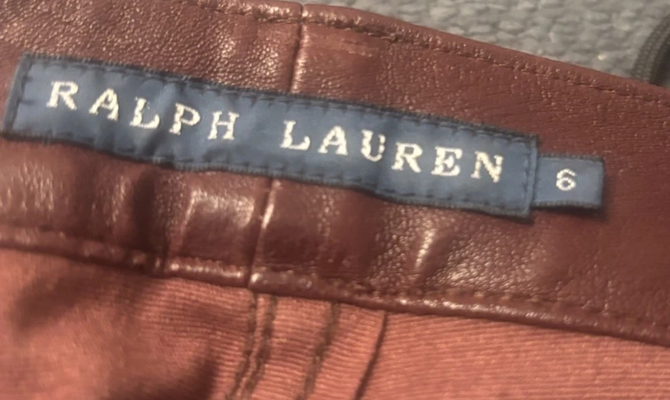 Ralph Lauren Lamm Leder Stretch Hose Gr. 36 Bordeaux Rot Hochwertig ! Einmal Get - Bild 1 von 4