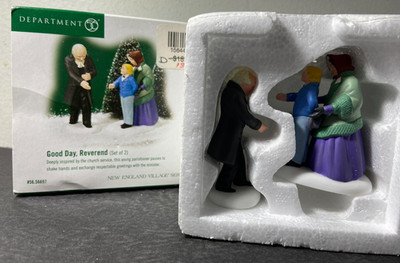 Dept 56 New England Village Accessory -Good Day, Reverend set of Two