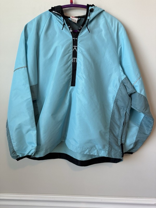 Nike Women’s Hooded Blue Half Zip Rain  Jacket Size Small