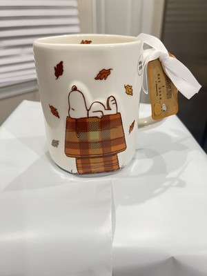 RAE DUNN PEANUTS SNOOPY FALL IS IN THE AIR HARVEST THANKSGIVING COFFEE TEA MUG