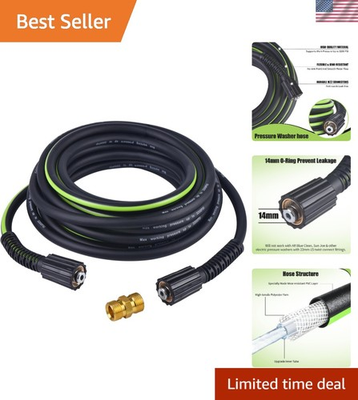 #ad Flexible 25FT Pressure Washer Hose 3200 PSI Heavy Duty for All Cleaning Needs $25.99