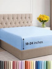 Extra Deep Cal King Fitted Sheet - Hotel Luxury Single Fitted Sheet Only - Ea...