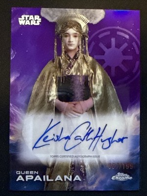 2025 Topps Chrome Star Wars Keisha Castle-Hughes Queen Apailana Purple Auto /199