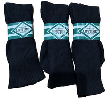 Haband Lifetime 560 Lot of 3 Men  s Crew Socks M 10-13 USA Black NOS Vintage