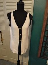 A New Day Sweater Vest, Cream/black, Size M
