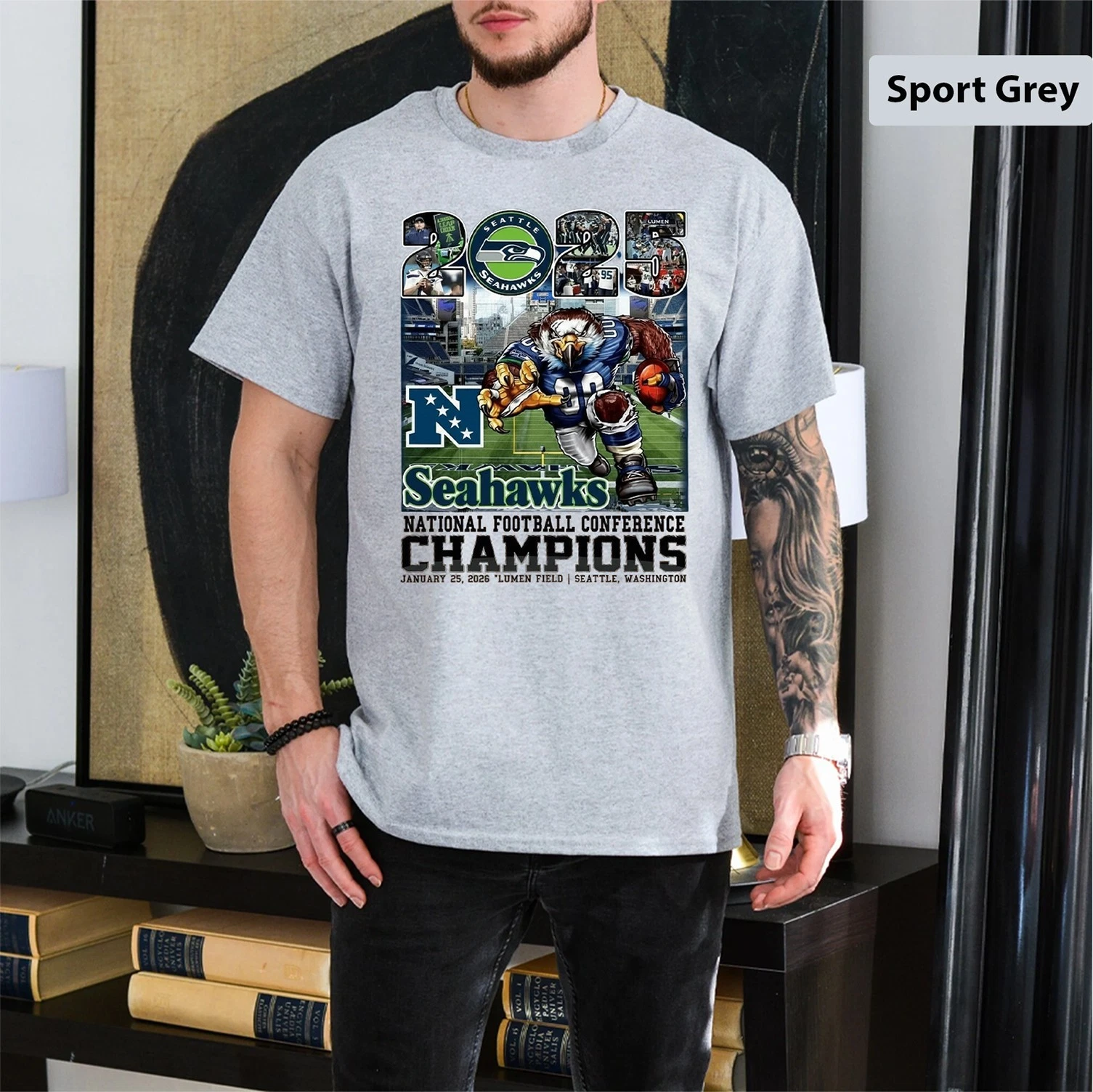 Seattle Seahawks Mascot 2025 Champions T-Shirt