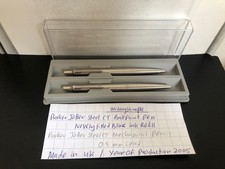 Parker Jotter Steel CT Pen Set. Ballpoint Pen & Mechanical Pencil