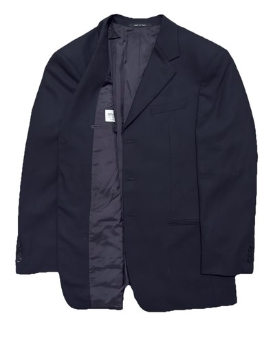 Armani Collezioni, Vintage Armani Collezioni Suit Jacket Blazer Men's 40R Black made in Italy