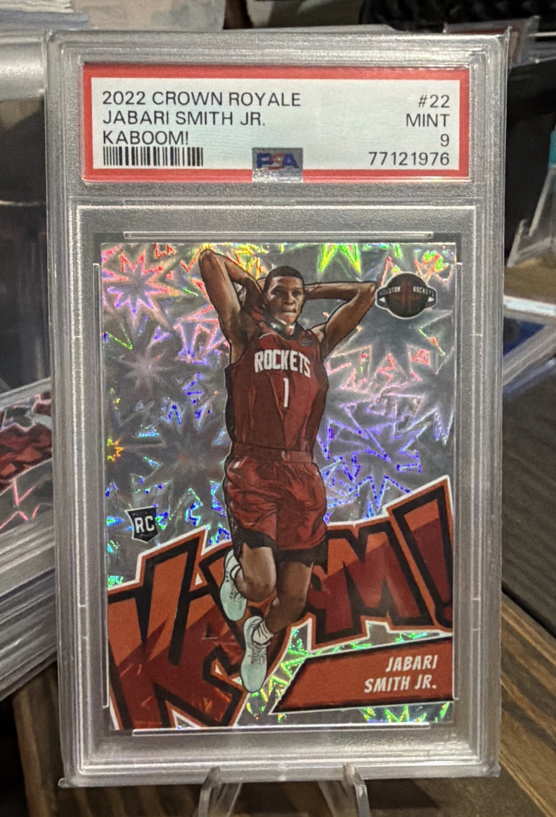 Jabari Smith Jr. 2022 Panini Crown Royale #22 Kaboom! PSA 9