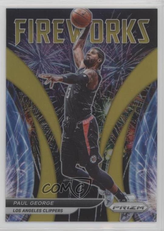 2021-22 Panini Prizm Fireworks Gold Prizm 1/10 Paul George #22 1n4f