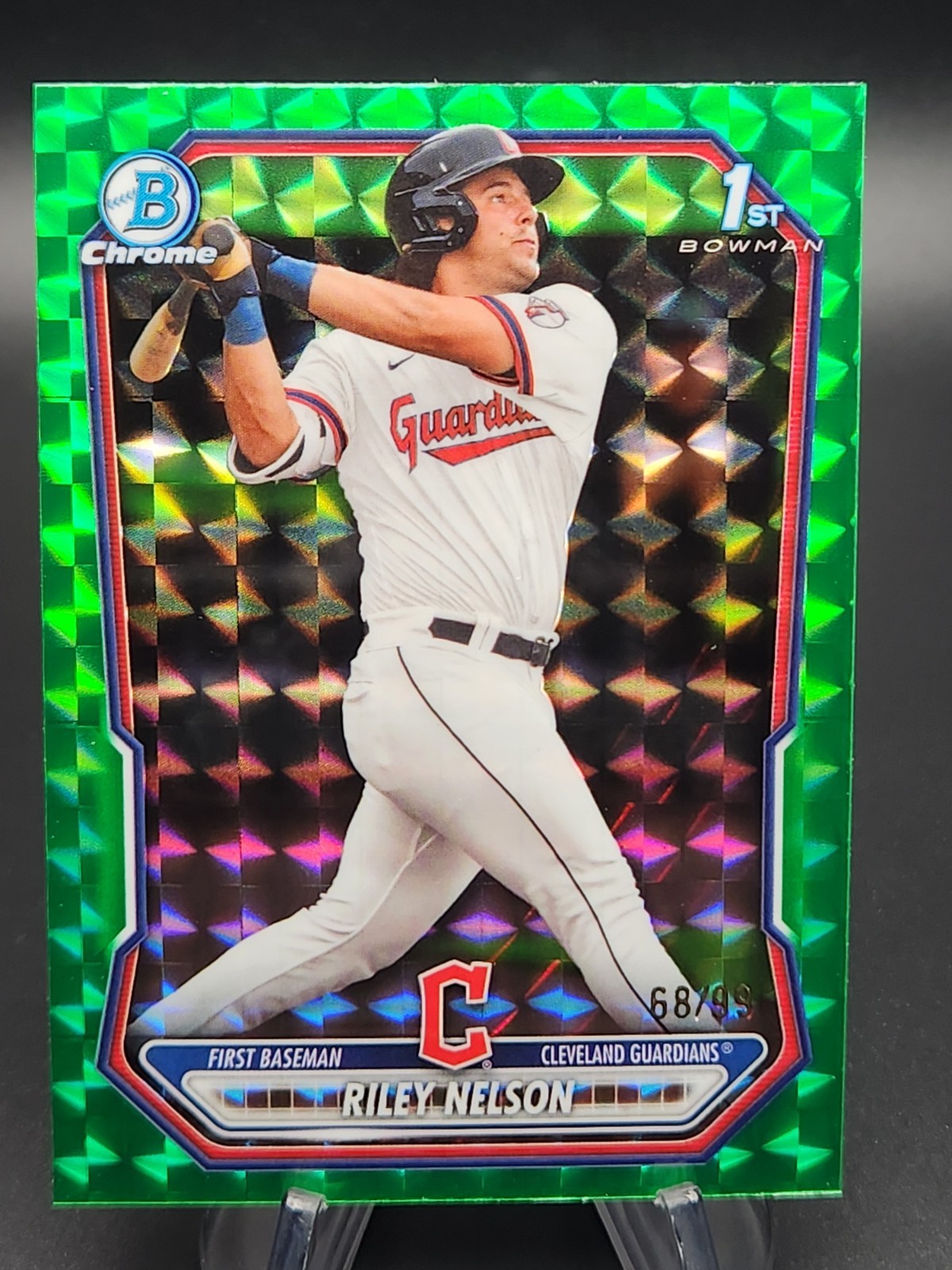 Riley Nelson 2026 Bowman Chrome 1st Bowman Green Geometric 68/99
