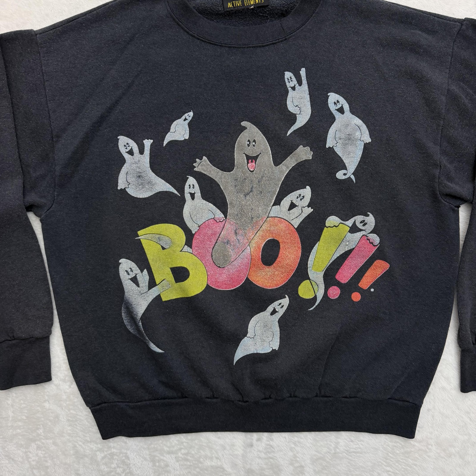 Vintage Active Elements Boo Ghost Sweatshirt Mens… - image 2