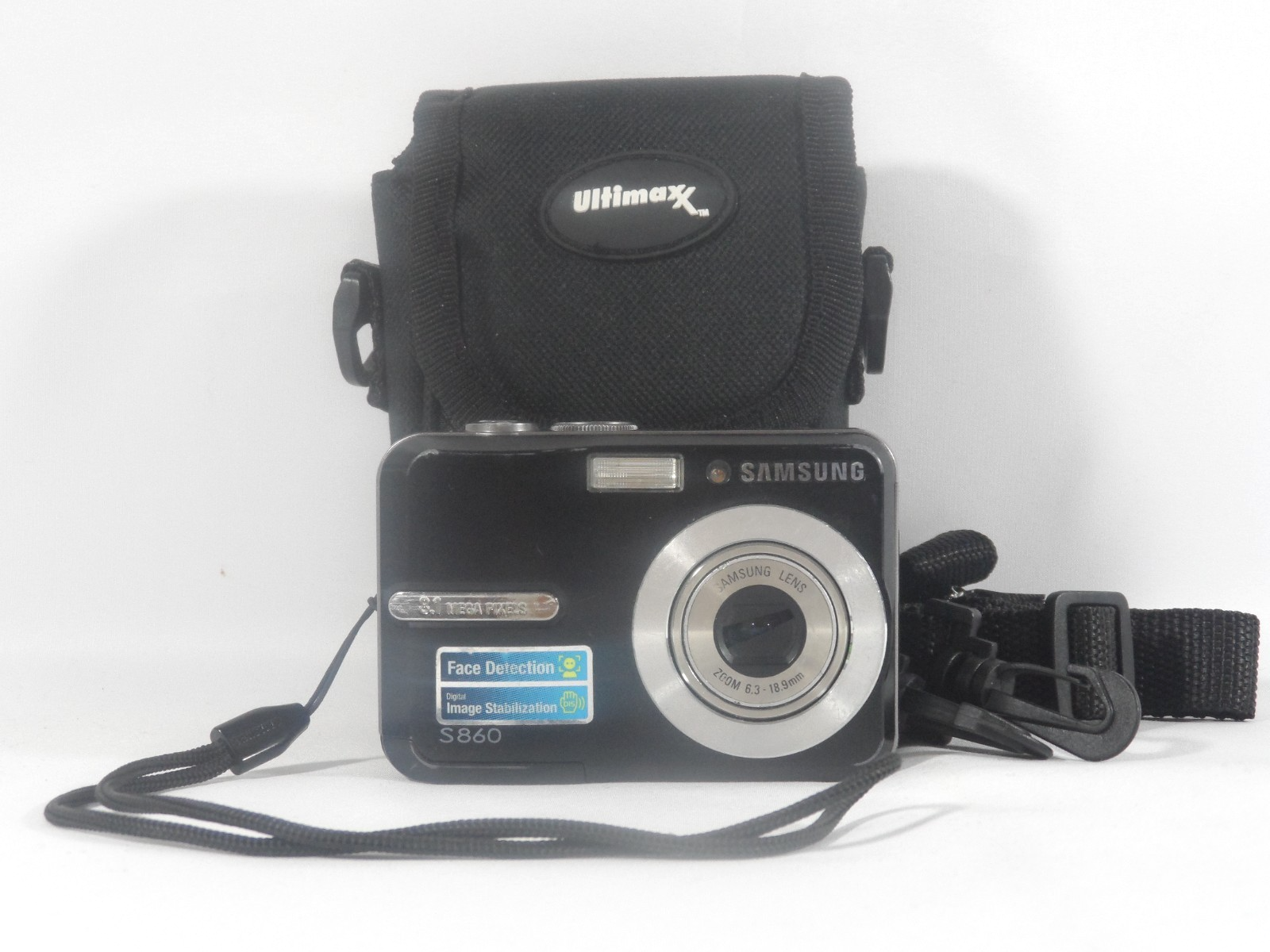 Samsung S Series S860 8.1MP Digital Camera - Black, WITH CASE (No Battery)