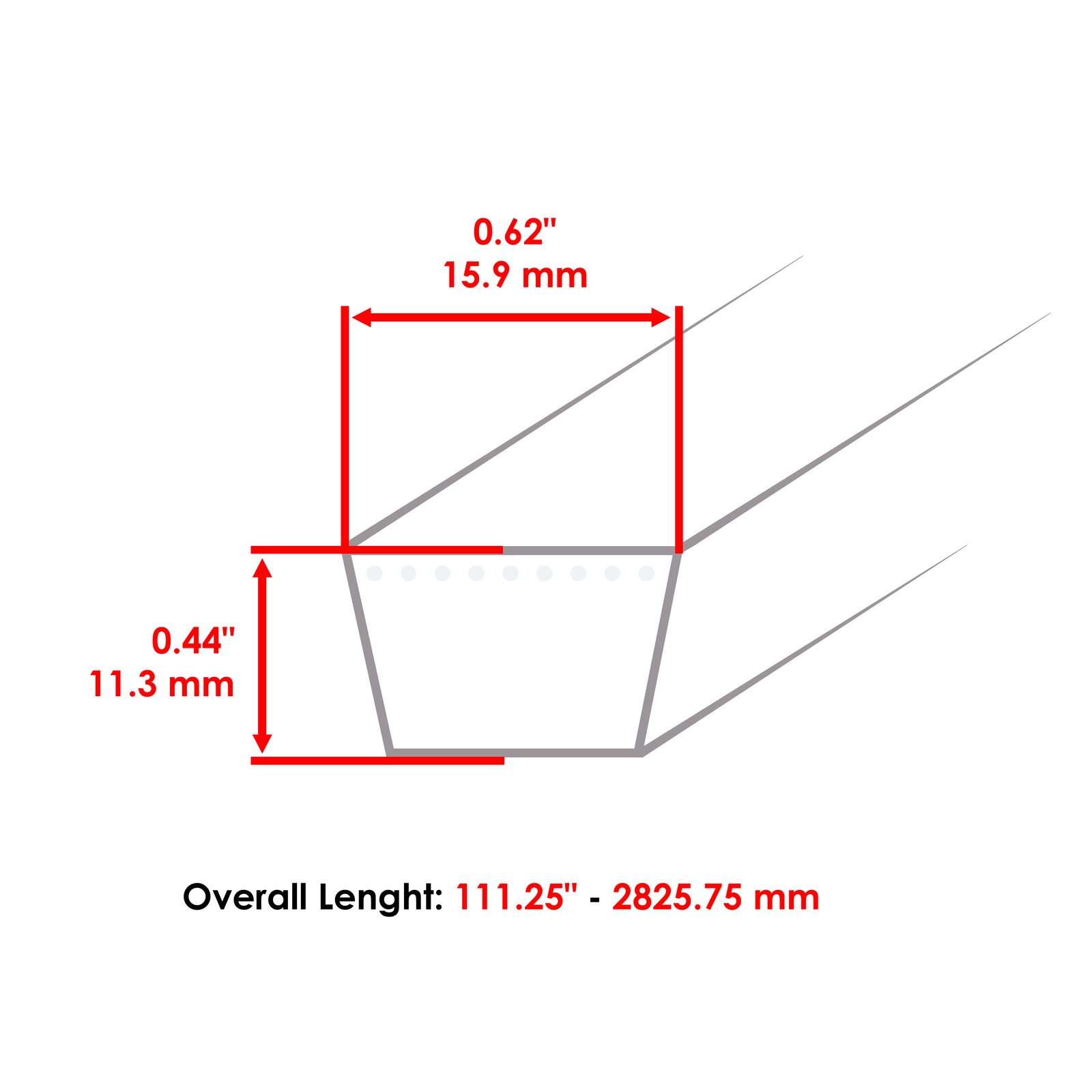 954-04055 754-04055 Drive PTO Belt for Cub Cadet MTD Mower V-Belt 111" x 5/8"