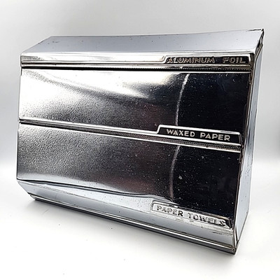 Lincoln Beautyware Chrome Kitchen Dispenser Paper Towel Wax Aluminum Foil MCM