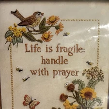The Creative Circle 1004 Life is Fragile Hand Embroidery Kit Needlecraft Crewel