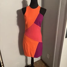 Nicole Miller Collection Colorblock Sheath Dress Size 2  Multi Bodycon NWT