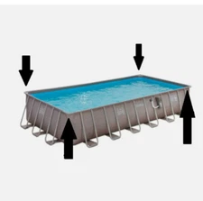 NEW SUMMER WAVES 24" ELITE FRAME ABOVE GROUND POOL ** 4 OUTSIDE FRAME CORNERS**