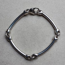 24,2g Bracelet articulé en Argent 925 poinçon minerve. XXème