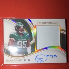 Panini Immaculate Quinnen Williams Gold Patch Auto /10 New York Jets 2023