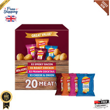 Walkers Meaty Variety Multipack Crisps Box 20x25g, Red UK Fast & Free Delivery🚚