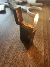 Briquet St DUPONT Plaqué Or Laqué De Chine Fonctionne Tient La Charge