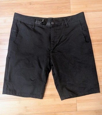 Mission Workshop Apoch Shorts Men 32 Black Stretch Nylon USA Made DWR Belt