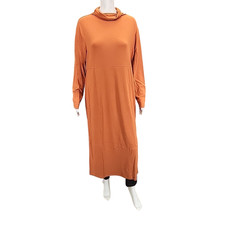 Women with Control Tummy Control Midi Dress Side Slit X-Large Size Pumpkin Spice