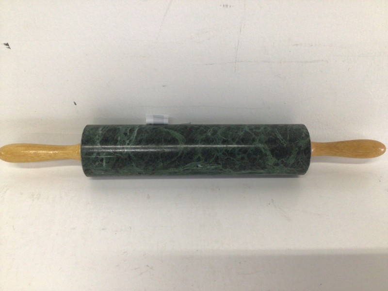 Vintage Green Marble Granite Rolling Pin with Wooden Handles