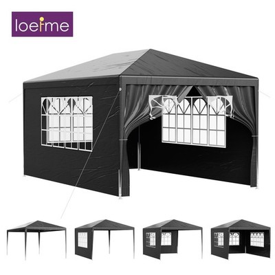 Pavillon 3x3m/3x4m Wasserdicht Stabil mit Seitenwänden Partyzelt Gartenpavillon