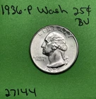 1936-P Washington Quarter BU Brilliant Uncirculated 90% Silver See Pics