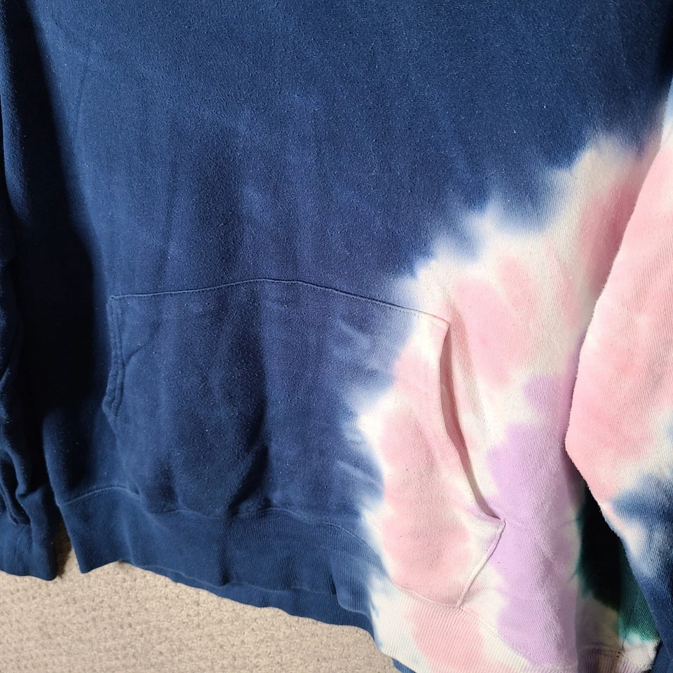 Sudadera con Capucha Wildfox Para Mujer Mediana Azul Rosa Tie Dye Pullover Sudadera Foto 3 de 4