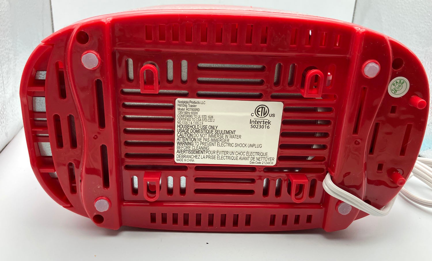 Nostalgia Retro Pop-Up Hot Dog Toaster,New, Metallic Red Cooks 2 Hot Dogs & Buns