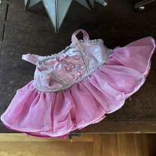 Build a Bear Dress Pink Silver Satin Ballerina Ballet Tulle Tutu Dance 2010
