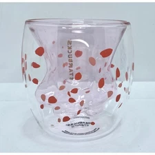 Starbucks Cat Paw Sakura Pink Confetti 2019 Drinking Glass Tumbler 6 oz