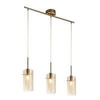 HäNgeleuchte HäNgelampe Esstisch B: 71 Cm Verstellbar 3-Flammig E14 Glas Metall
