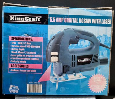 King Craft Orbital Jigsaw 5.5 Amp Variable Speed Laser New In Box Model 5926-07