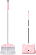 Mini Broom with Dustpan for Kids, 28-In Handle Kids Broom and Dustpan Set for To