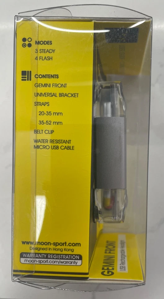 Luz delantera LED MOON GEMINI bicicleta/bicicleta - recargable 80 lúmenes 30 horas de funcionamiento Foto 2 de 3