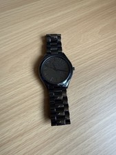 Michael Kors Slim Runway Pav Black Ceramic Watch MK3449 42mm Needs Battery