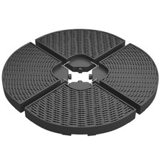 Outsunny 4PCs Parasol Bases Umbrella Weights w/ Handles for Garden Patio, Black