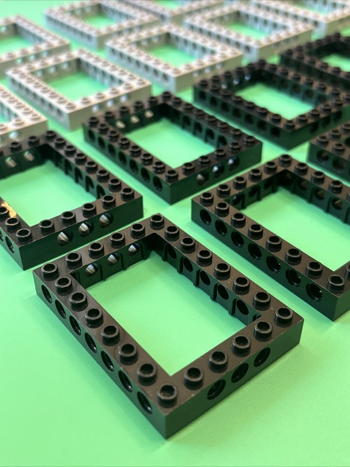 Lego Technic Brick 6x8 Open Center Light Bluish Gray Black Frame 32532 Lot Of 20 - Image 2 of 3