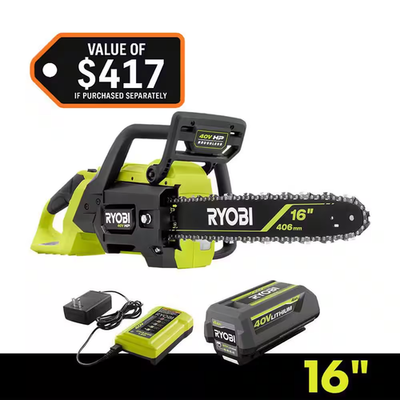#ad #ad 40V HP Brushless 16 In. Battery Chainsaw with 4.0 Ah Battery and Charger $260.51