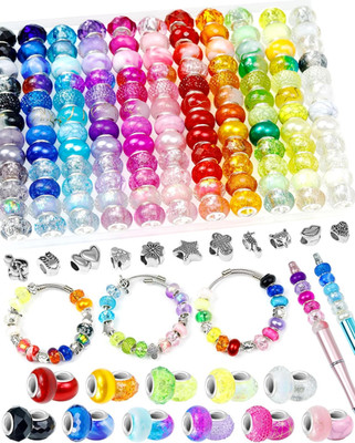 143PCS FIVEIZERO European Large Hole Beads for Jewelry Making   12 Colors Glass