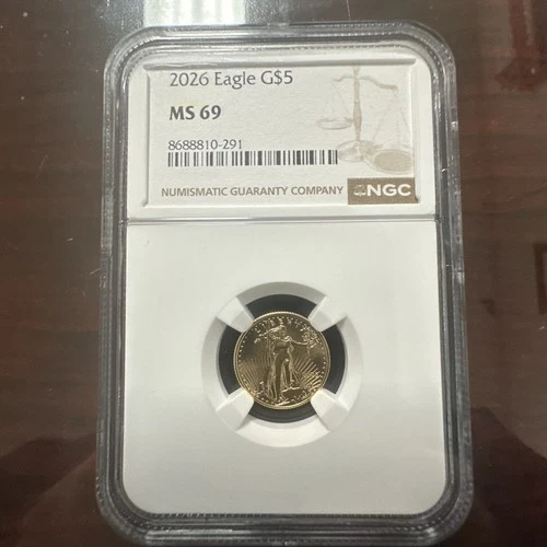 1/10 Oz. Gold 2026 $5 American Eagle NGC MS69