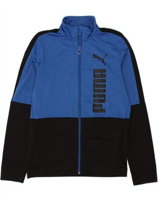 Puma Jungen Grafik Trainingsanzug Oberteil Jacke 15-16 Jahre Blau Colourblock AV05