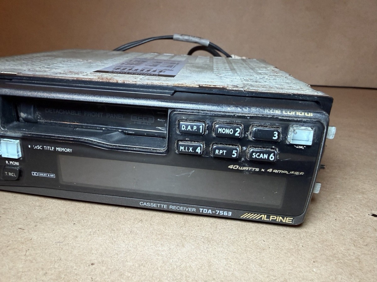 Vintage alpine TDA-7563 Casette Player AM FM Radio Headunit