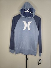 Hurley Boys H20-Dri Hoodie Blue Size Large Hooded Sweatshirt Youth Athletic NWT